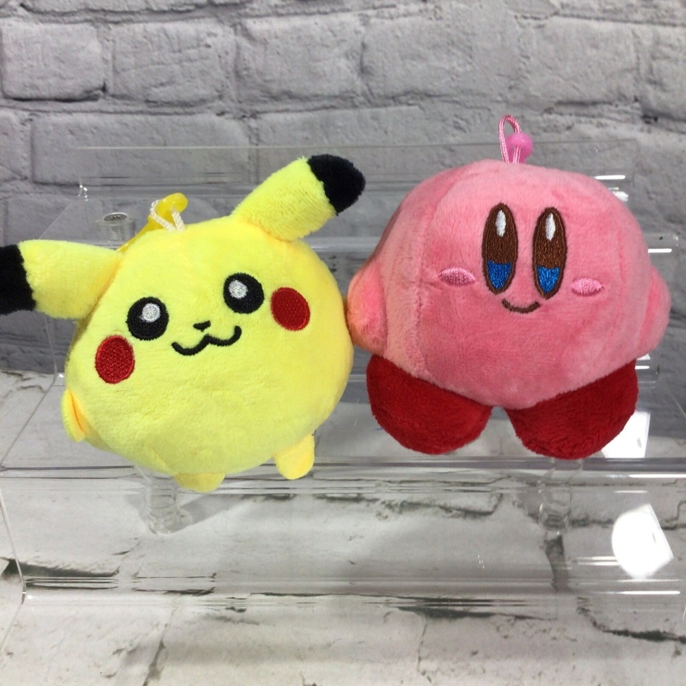 Nintendo Kirby Pokémon Pikachu Plush Backpack Clip Stuffed Retro Gamer Toys Lot
